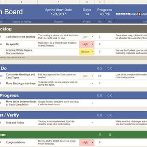 Kanban Board Template for Google Sheets & Excel – Agile Project Management Made Simple!