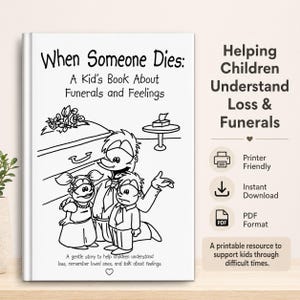 Libro da colorare sul lutto per bambini / Libro di preparazione al funerale per bambini / Risorsa di supporto per la perdita e il lutto