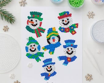 Schneemann Bügelperle Weihnachtsmuster | DIY Feiertagsmuster (PDF)