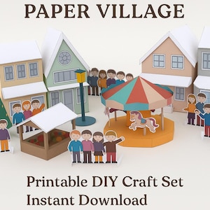Christmas Market Paper Village – DIY Printable Holiday Craft Set