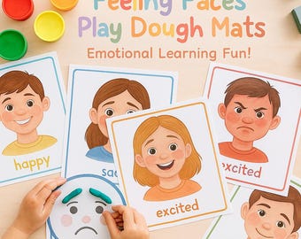 Feeling Faces Play Dough Mats – Emotional Learning Activity for Kids (PDF Download)