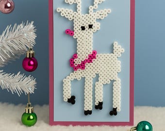Rentier Bügelperlen Kartenset - DIY Weihnachten Basteln (Printable Pattern)