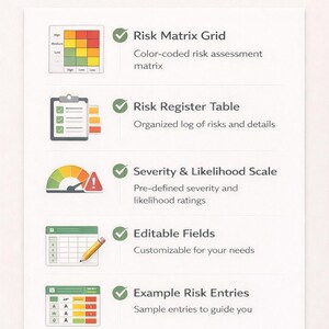 Colour Coded Risk Register Customizable Risk Assessment Matrix Excel Template | Color-coded Risk ...