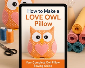 Molde para almofada de coruja "faça você mesmo" - Fácil para iniciantes (Download em PDF)