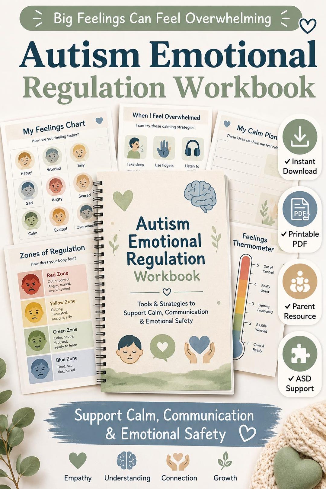 Autism Emotional Regulation Workbook for Parents | ASD Feelings Toolkit ...