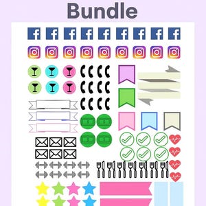 Ultimate Past Planner Sticker Bundle – Printable PDF Format | Functional & Aesthetic Stickers – Instant Download