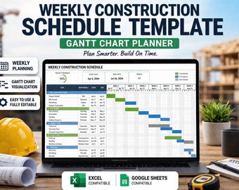 Bauzeitplan Template Weekly – Gantt Chart Planer für Excel & Google Sheets Download