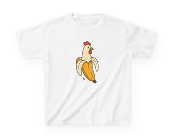 Funny Chicken Banana Kids Tee: Quirky Kids Shirt