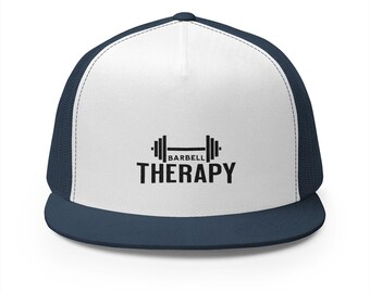 Barbell Therapy Trucker Hat: 5-Panel Snapback Gym Cap