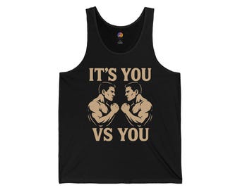 Camiseta motivacional "Eres tú contra ti mismo": Camiseta deportiva de corte ajustado para gimnasio y negocios.