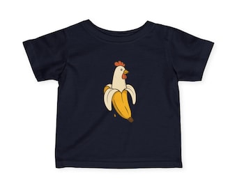 Funny Chicken Banana Infant Tee | Quirky Toddler T-Shirt | Kids Pun Shirt
