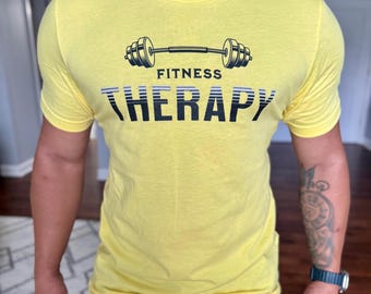 Fitness Therapy Barbell T-Shirt: Unisex Gym Workout Tee