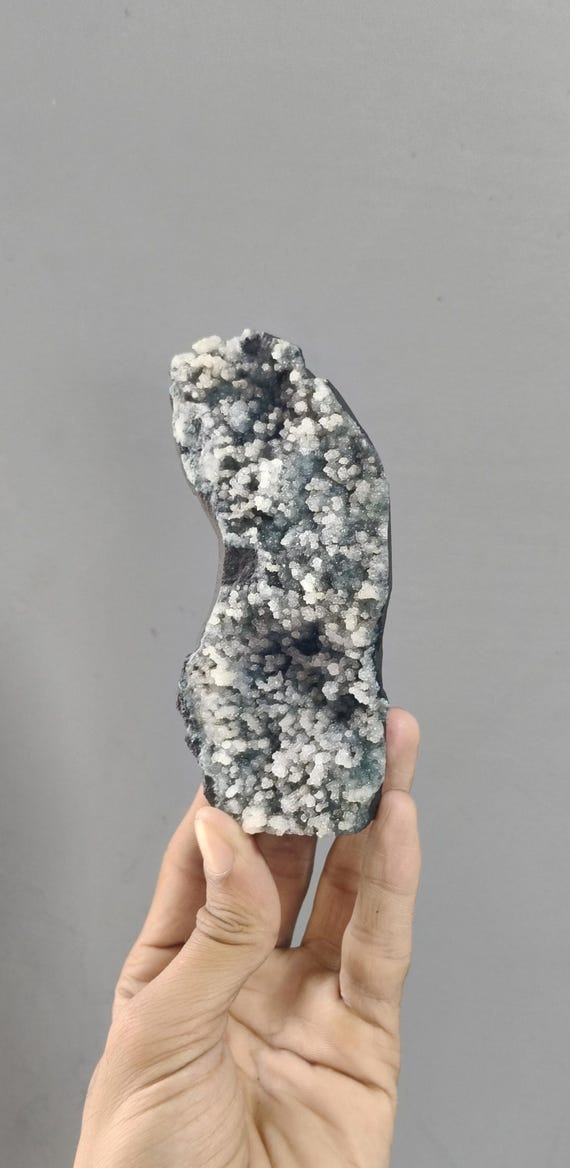 Raw Green Chalcedony Standing Piece | Natural Zeolite Specimen - 410gm