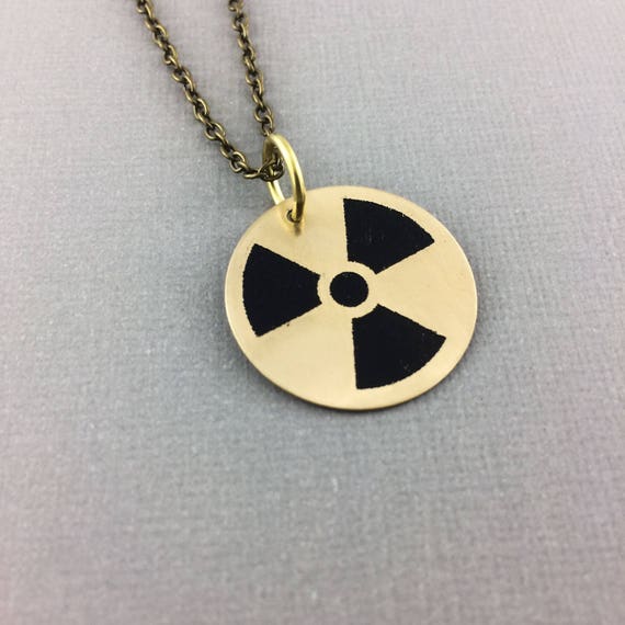 Radioactive symbol jewelry radiation necklace science Etsy