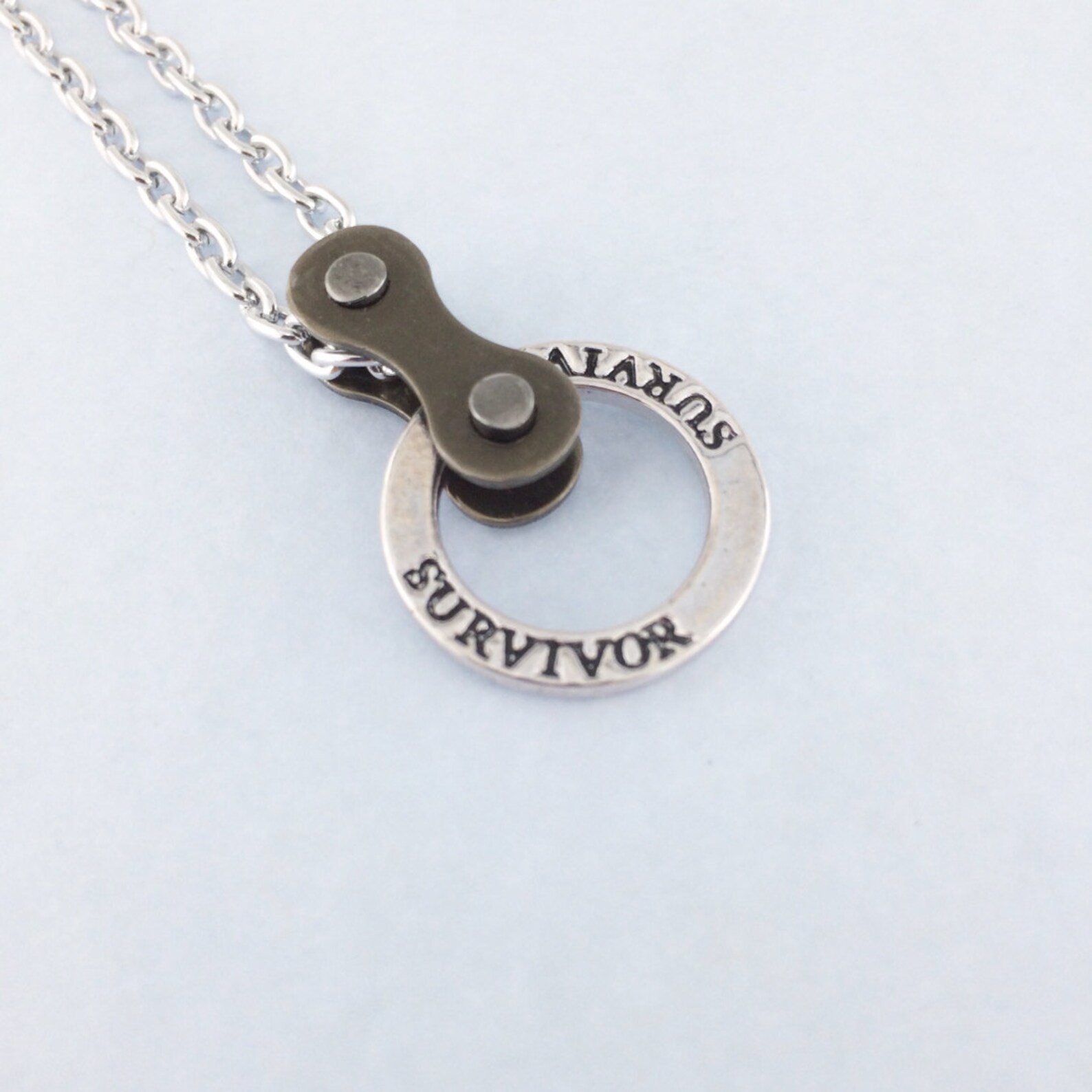 Survivor bicycle chain pendant cycling jewelry fixie bmx Etsy