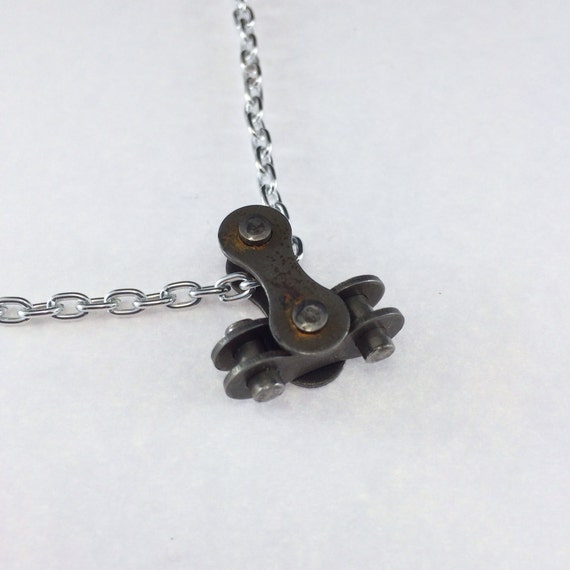 Items similar to cycling pendant repurposed metal bicycle chain upside