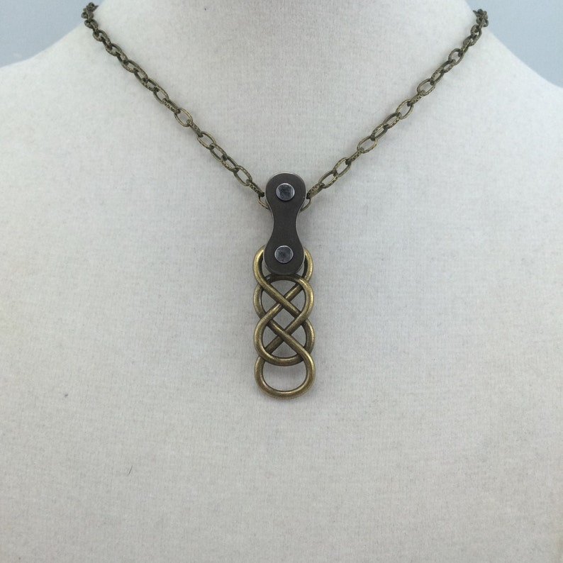 Double infinity bicycle necklace mountain bike jewelry bmx Etsy