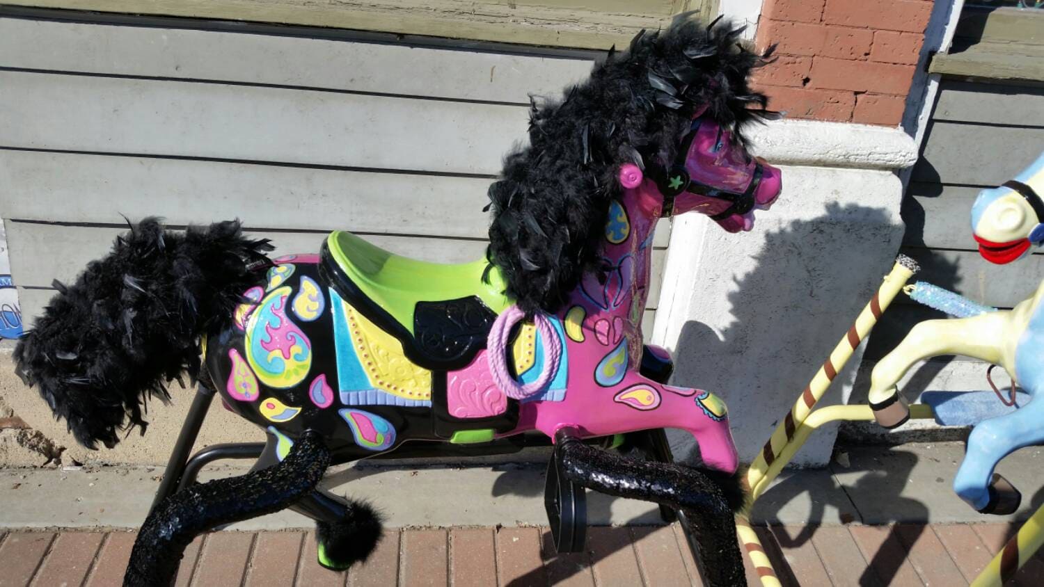 SOLD STUNNING hand painted rocking horse whimsical and Etsy