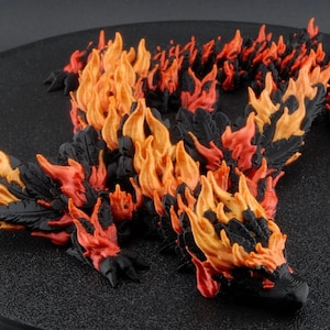Phoenix Dragon – Articulated Poseable Fantasy Dragon Toy | 3D Printed Collectible with Fiery Flame Gradient