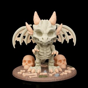 Bone Wing Dragon Figurine – Dracoween Halloween Dragon Statue | Gothic Skeleton Dragon Collectible | Spooky Fantasy Home Décor