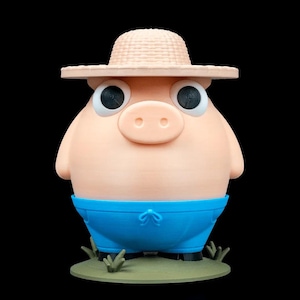 Farmer&#39;s Crack Coin Bank – Funny Piggy Bank with Rear Coin Slot | 3D Printed Whimsy Vaults Novelty Coin Bank | Fusion Layer 3D Collectible