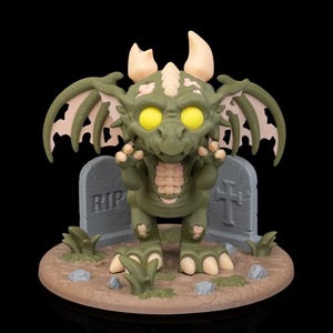 The Restless – Zombie Dragon Figurine | Dracoween Halloween Dragon Collectible | 3D Printed Undead Dragon Statue