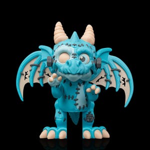 The Reassembled Dragon – Dracoween Collection | 3D Printed Frankenstein Dragon Figurine | Gothic Halloween Fantasy Collectible