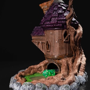 Verzauberter Hain Zauberer Würfelturm - 3D Gedruckter Fantasy RPG Würfel Roller | Würfelturm für Dungeons & Dragons, Pathfinder und TTRPGs