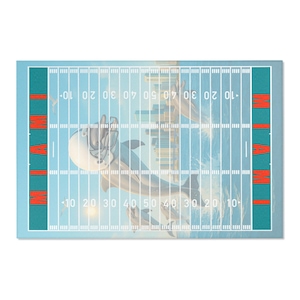 72" × 48 Miami Dolphin Themed Area Rug | Sports Decor, Football Fan Gift, Home Interior, Living Room Accent, Game Day Decoration