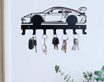 Car Key Holder for Wall: Metal Key Rack - Garage & Entryway Decor