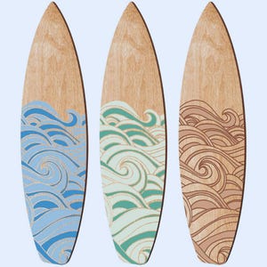 3 Surfboards Wall Decor | Surfboard Wall Art for Beach House | Ocean Vibes Coastal Home Decor | Nautical Surf Wall Hanging