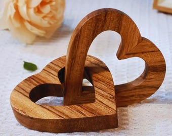 Verflochten Holzherz Ornament: Paare Liebe Andenken