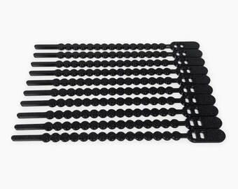 Confezione da 10 fascette per cavi in TPU | Fascette per cavi riutilizzabili | Organizzatore di cavi | Morsetti flessibili per cavi | Organizzazione per casa e ufficio