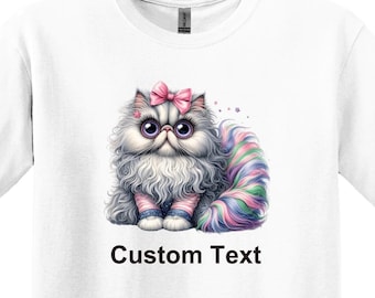 Customizable Cat T-Shirt, Unisex Cotton Blend