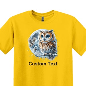 Winter Owl T-Shirt, Adult Unisex Shirt, Wilderness, Dog, Pets, Animal, Personalized, Custom, Animal Lover Gift
