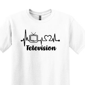 Television T-Shirt, I Love TV, Adult Unisex Shirt, Film
