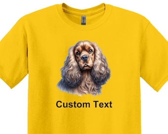 Cocker Spaniel T-Shirt, Adult Unisex Shirt, Dog, Pets, Animal, Merry Spaniel