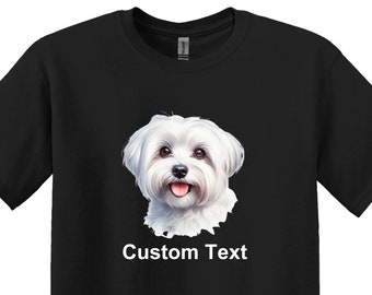 Maltese T-Shirt, Adult Unisex Shirt, Dog, Pets, Animal, Custom