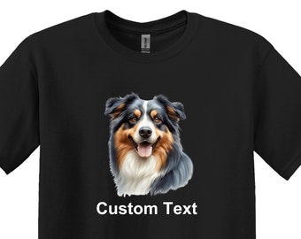 Australian Shepherd T-Shirt, Adult Unisex Shirt, Dog. Pets, Animals