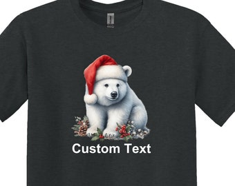 Christmas Polar Bear Unisex T-Shirt, Personalized Animal Lover Gift