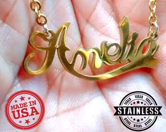Name Necklace customized with your name, Color. Personalized initials pendant necklace charm