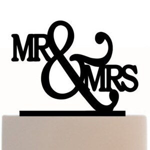 Wedding Cake Topper Mr & Mrs with Removable spikes and base for display after the event