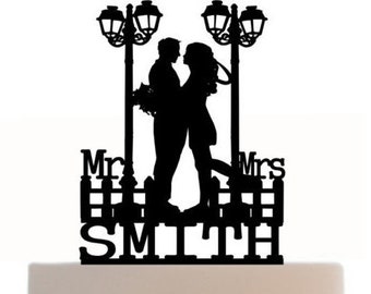 Custom Mr & Mrs Wedding Cake Topper with Last Name