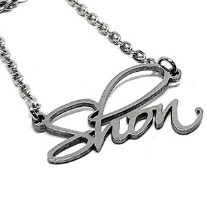 Name Necklace Stainless Steel customized with your name Custom Personalized initials pendant necklace charm Hand Buffed