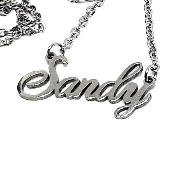 Name Necklace Stainless Steel customized with your name Custom Personalized initials pendant necklace charm Hand Buffed