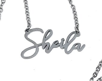 Personalized Stainless Steel Name Necklace, Custom Initials Pendant