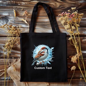 Winter Bird Tote bag, Custom Tote, Custom Animal Tote Bag, Pets, Animal, Personalized, Custom, Woodland Animal, Animal Lover Gift