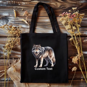 Wolf Tote bag, Custom Tote, Custom Animal Tote Bag, Pets, Animal, Personalized, Custom, Woodland Animal, Animal Lover Gift