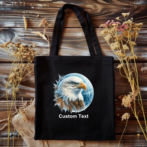 Winter Eagle Tote bag, Custom Tote, Custom Animal Tote Bag, Pets, Animal, Personalized, Custom, Woodland Animal, Animal Lover Gift