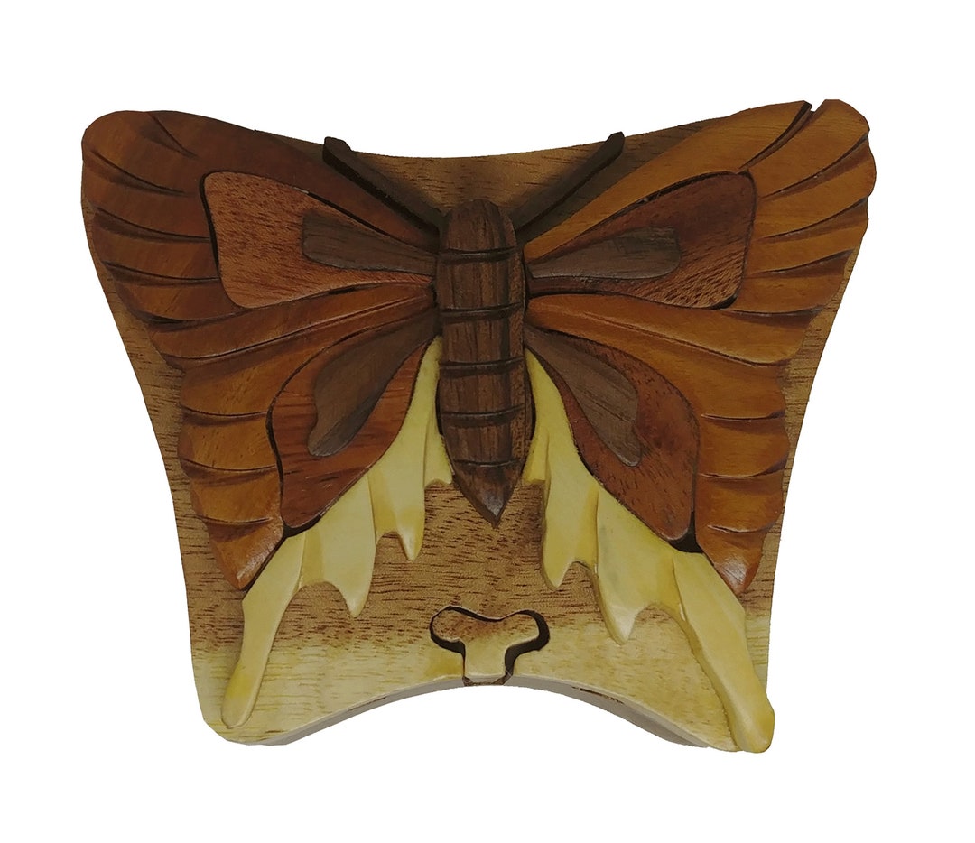 Butterfly Puzzle Box Handmade Custom Wooden Box Personalized Etsy